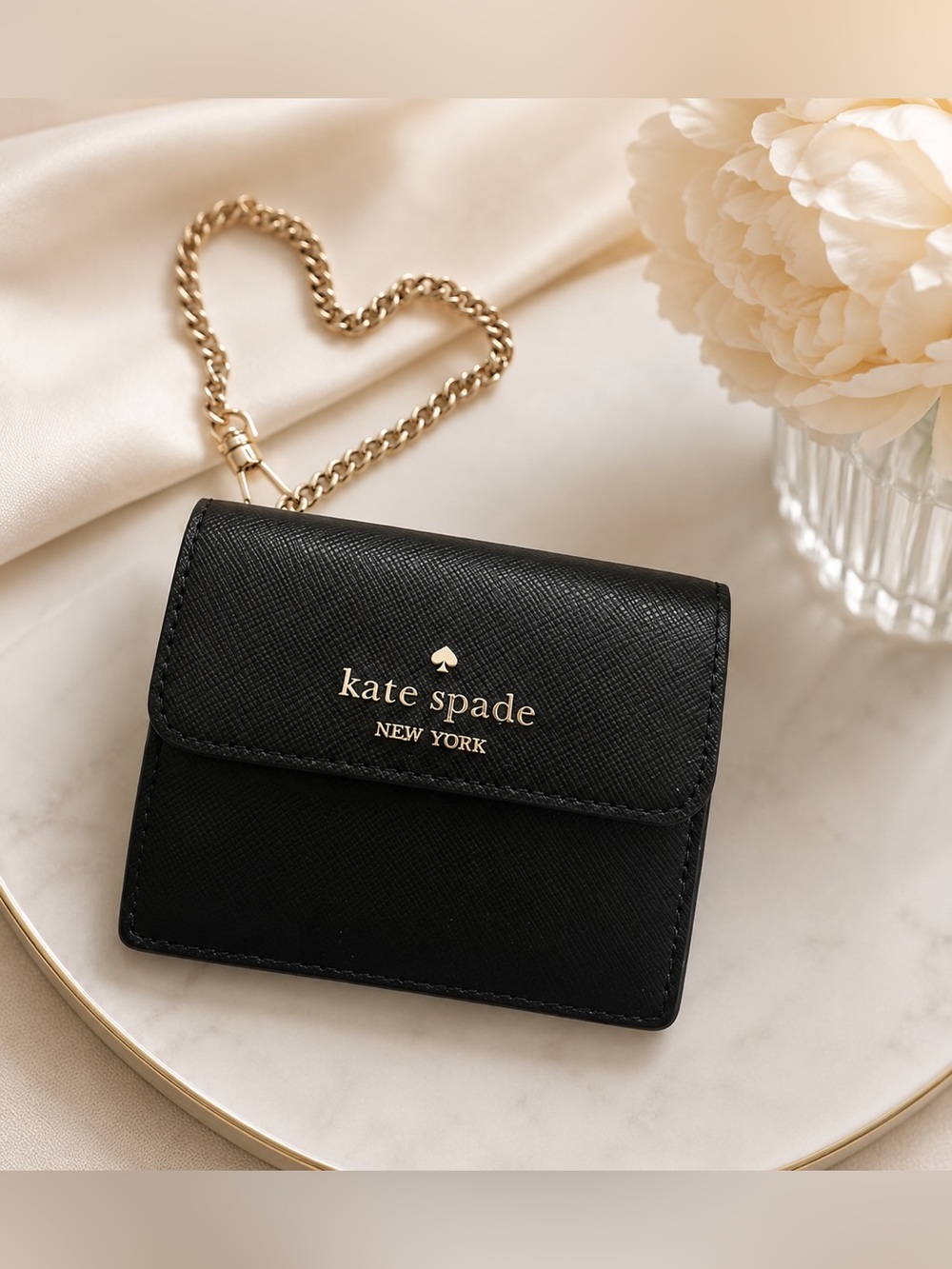 Kate Spade Black Madison Saffiano Small Card Case